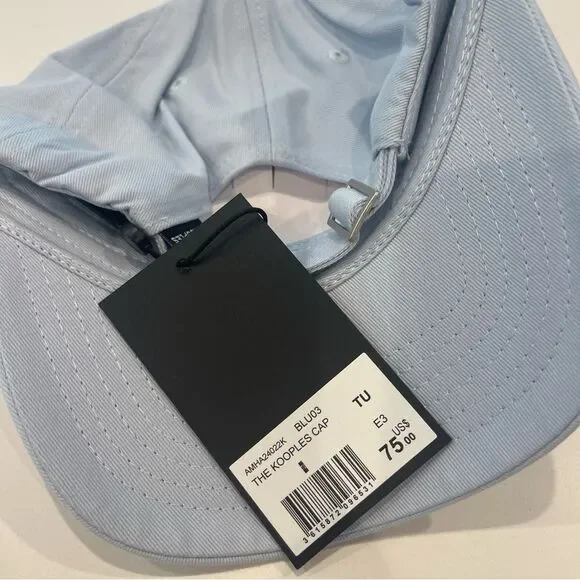 The Kooples Light Blue Logo Print Baseball cap hat NWT